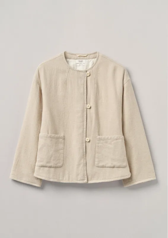 Quilted Cotton Linen Jacket | Pebble sold by TOAST