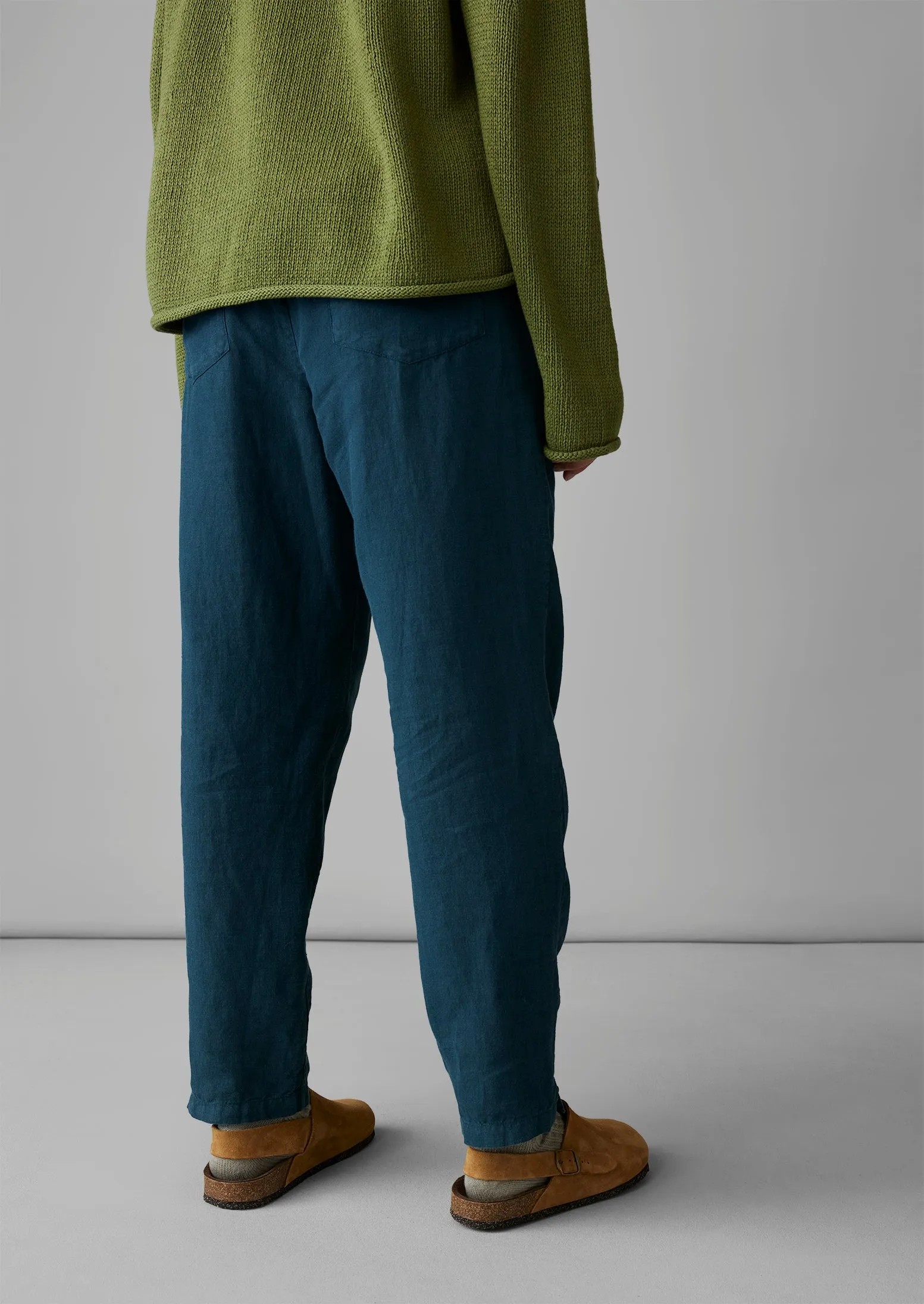 Garment Dyed Linen Pull On Trousers | Puck sold by TOAST product image thumbnail 5