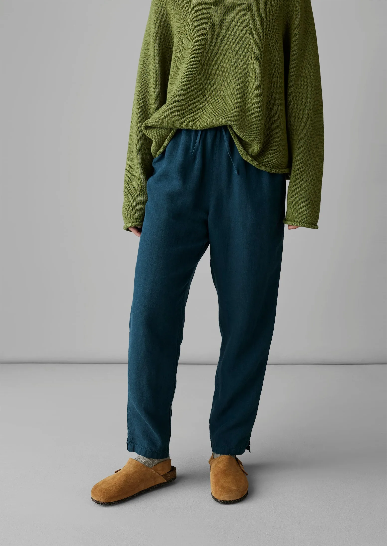 Garment Dyed Linen Pull On Trousers | Puck sold by TOAST product image thumbnail 2