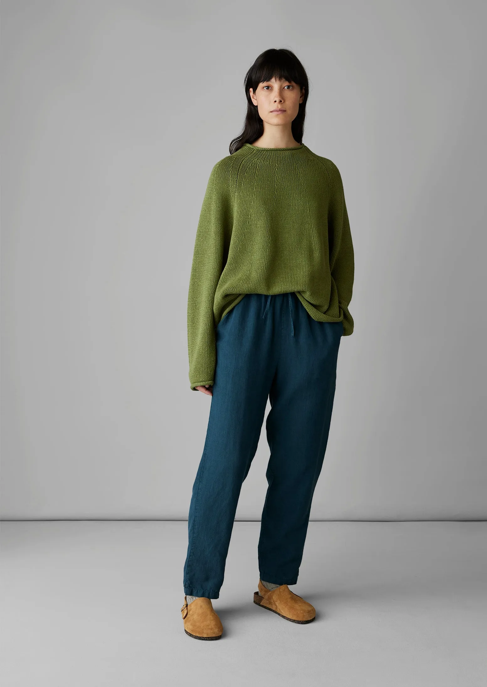 Garment Dyed Linen Pull On Trousers | Puck sold by TOAST product image thumbnail 3