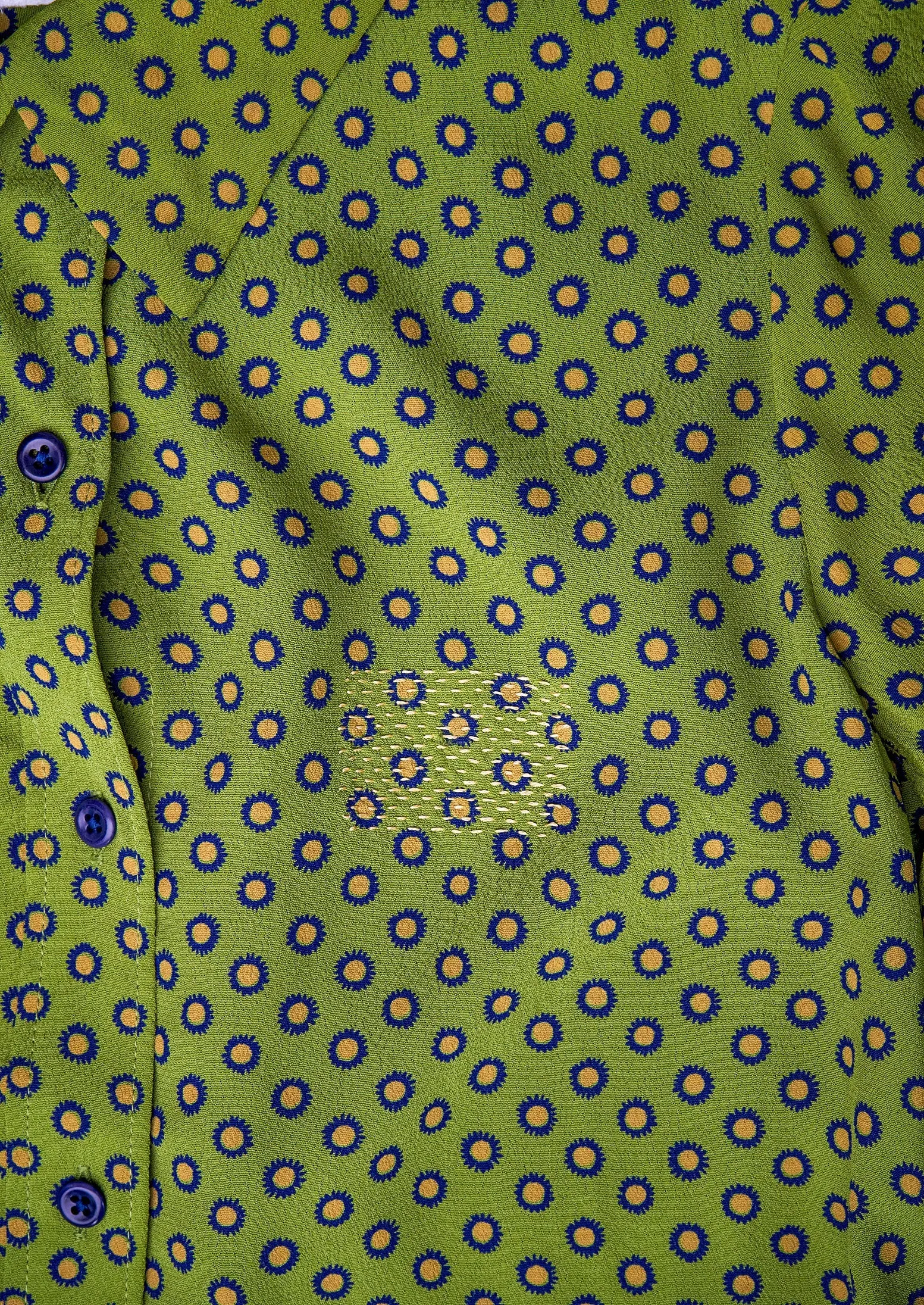 Renewed Gia Daisy Dot Print Shirt Size 10 (51) | Pea Green sold by TOAST product image thumbnail 3
