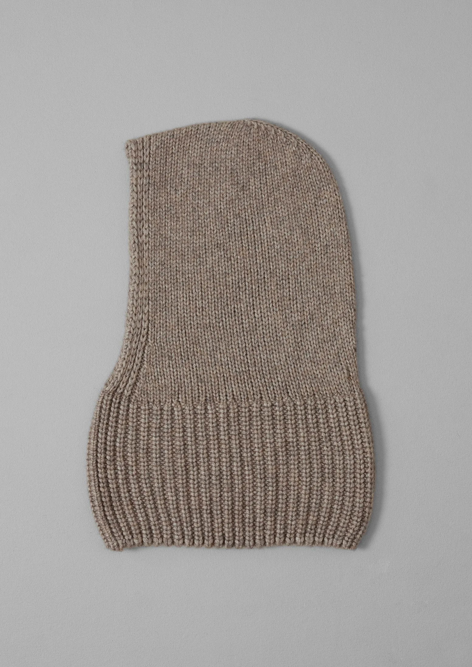 Knitted Cotton Merino Hood | Dark Pebble sold by TOAST