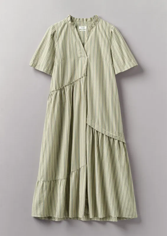 Stripe Organic Crinkle Poplin Dress | Pulp/Bright Sky sold by TOAST