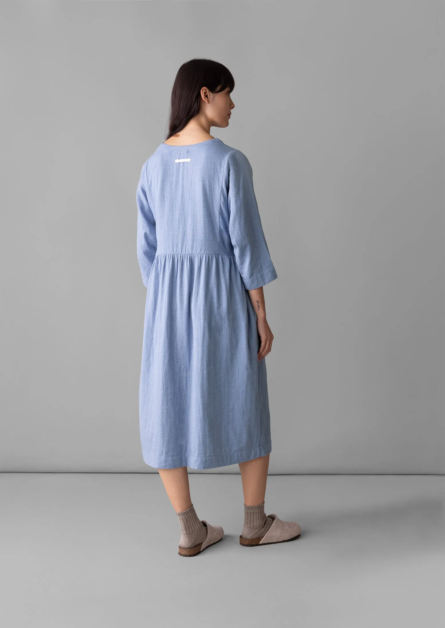 Soft Double Cotton Nightdress | Chambray sold by TOAST product image thumbnail 4