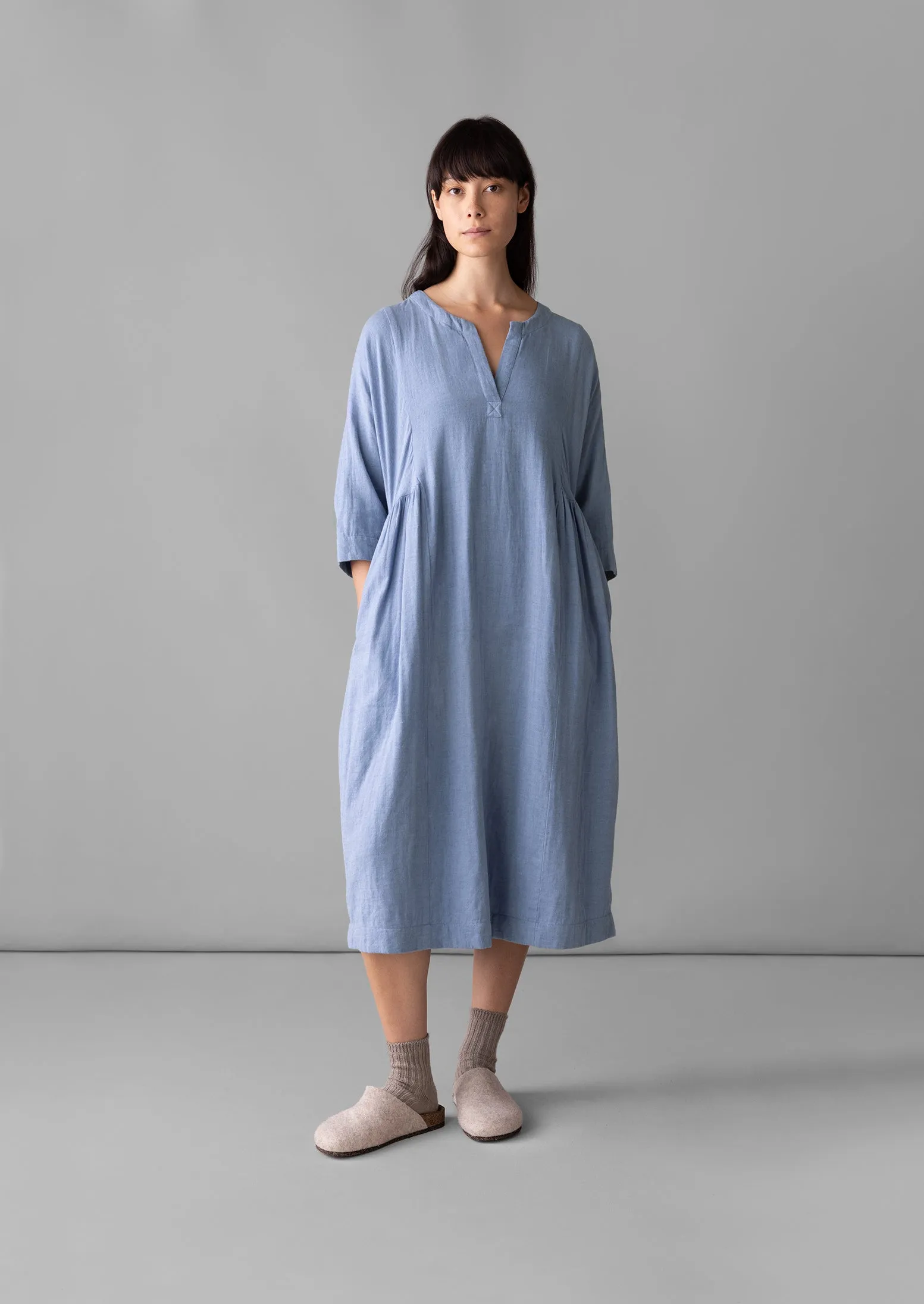 Soft Double Cotton Nightdress | Chambray sold by TOAST product image thumbnail 2