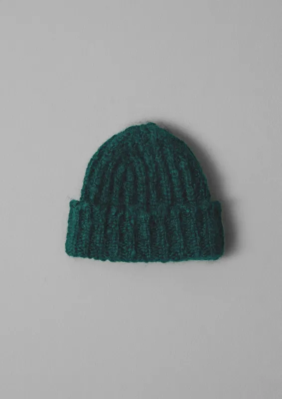 Ribbed Mohair Beanie | Deep Forest sold by TOAST