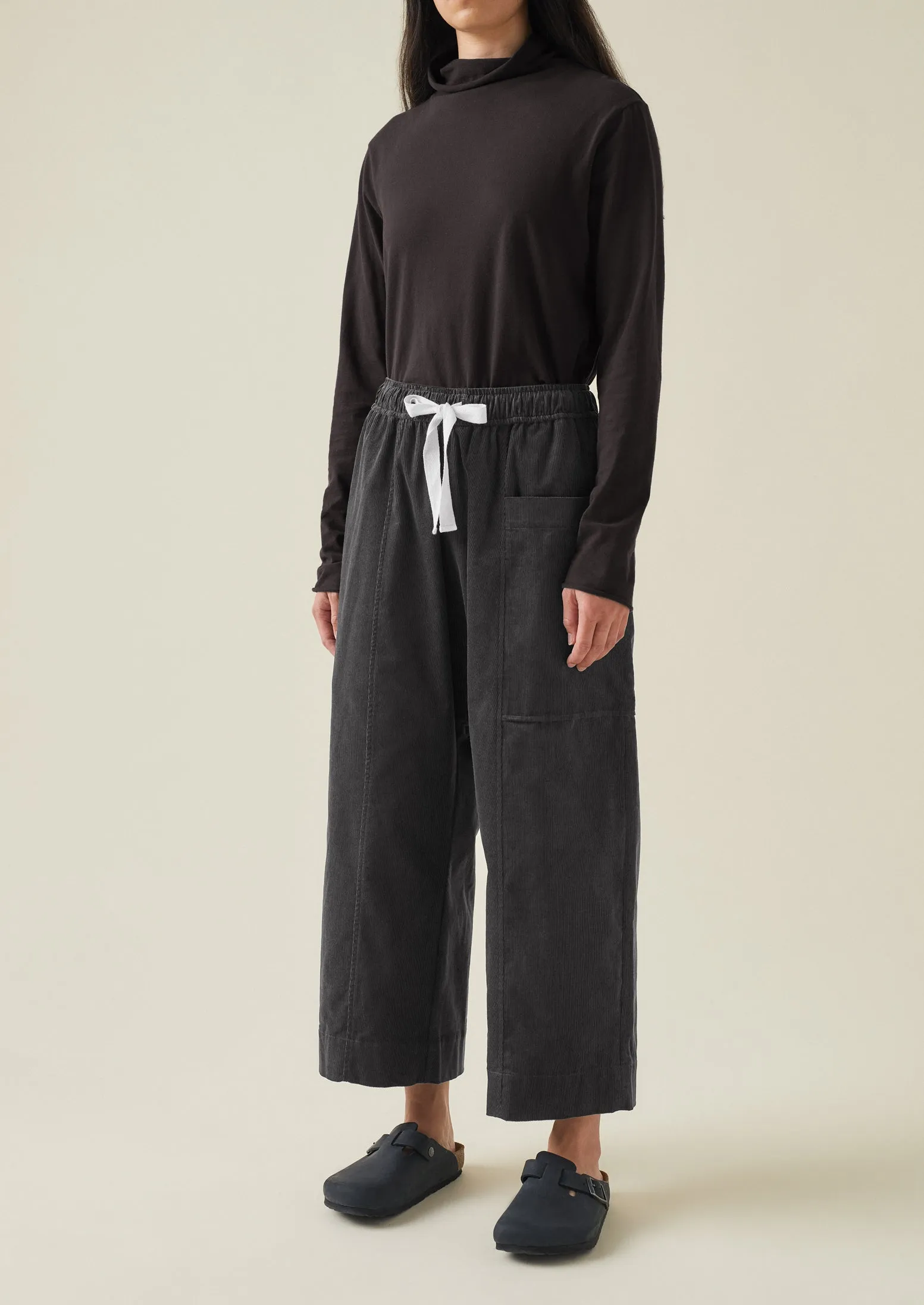 Organic Cord Pull On Trousers | Charcoal sold by TOAST product image thumbnail 4