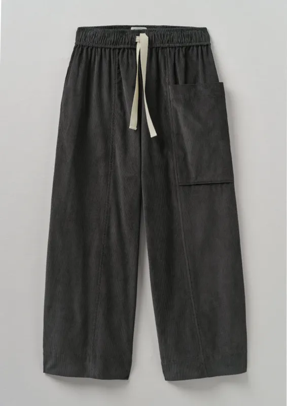 Organic Cord Pull On Trousers | Charcoal sold by TOAST