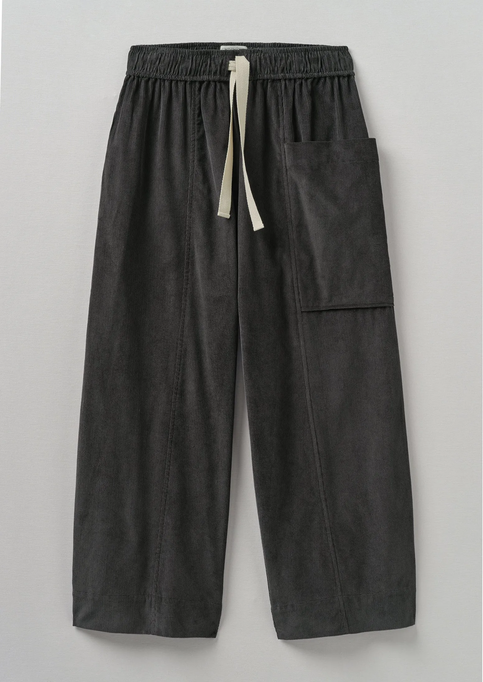 Organic Cord Pull On Trousers | Charcoal sold by TOAST