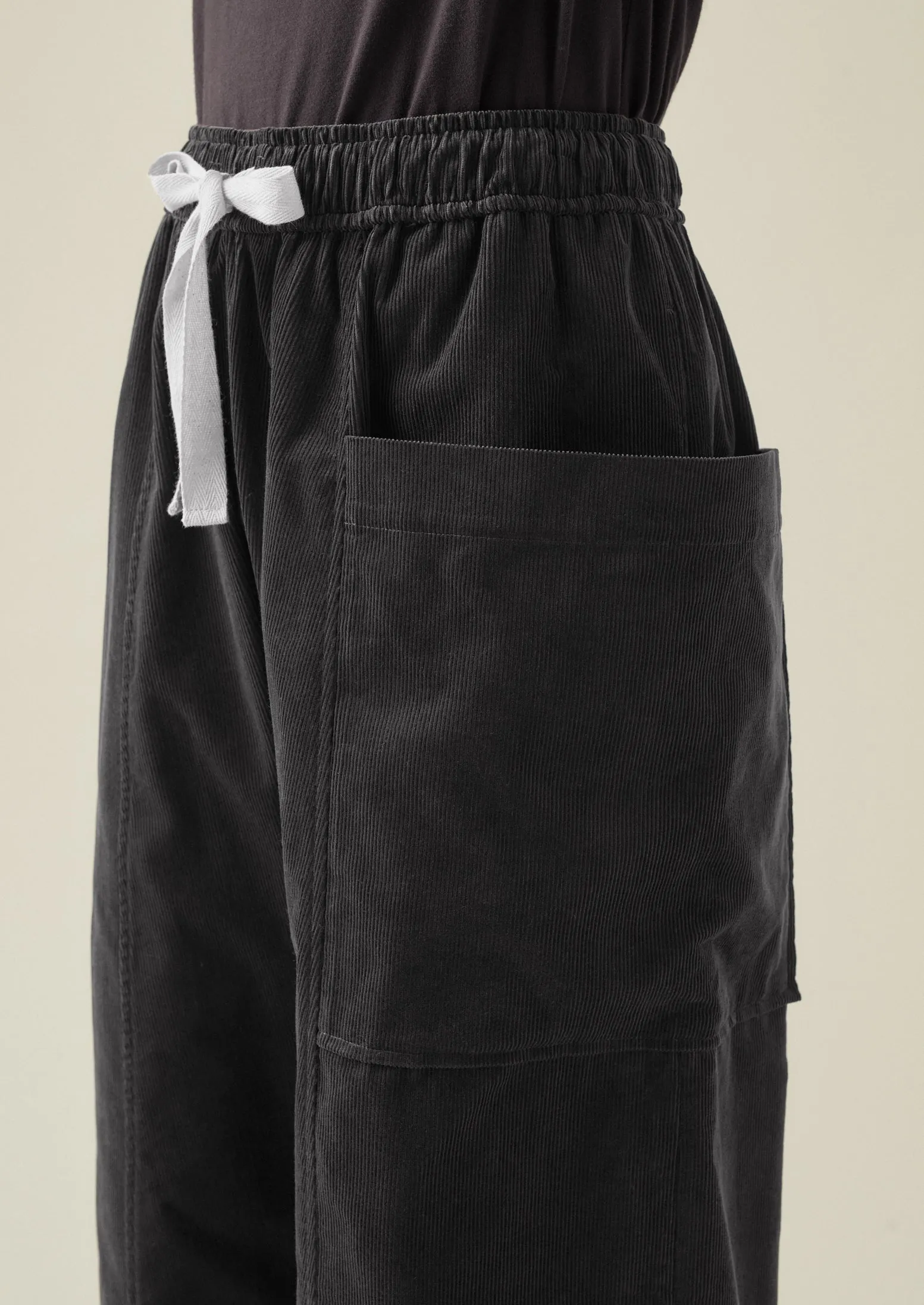 Organic Cord Pull On Trousers | Charcoal sold by TOAST product image thumbnail 5