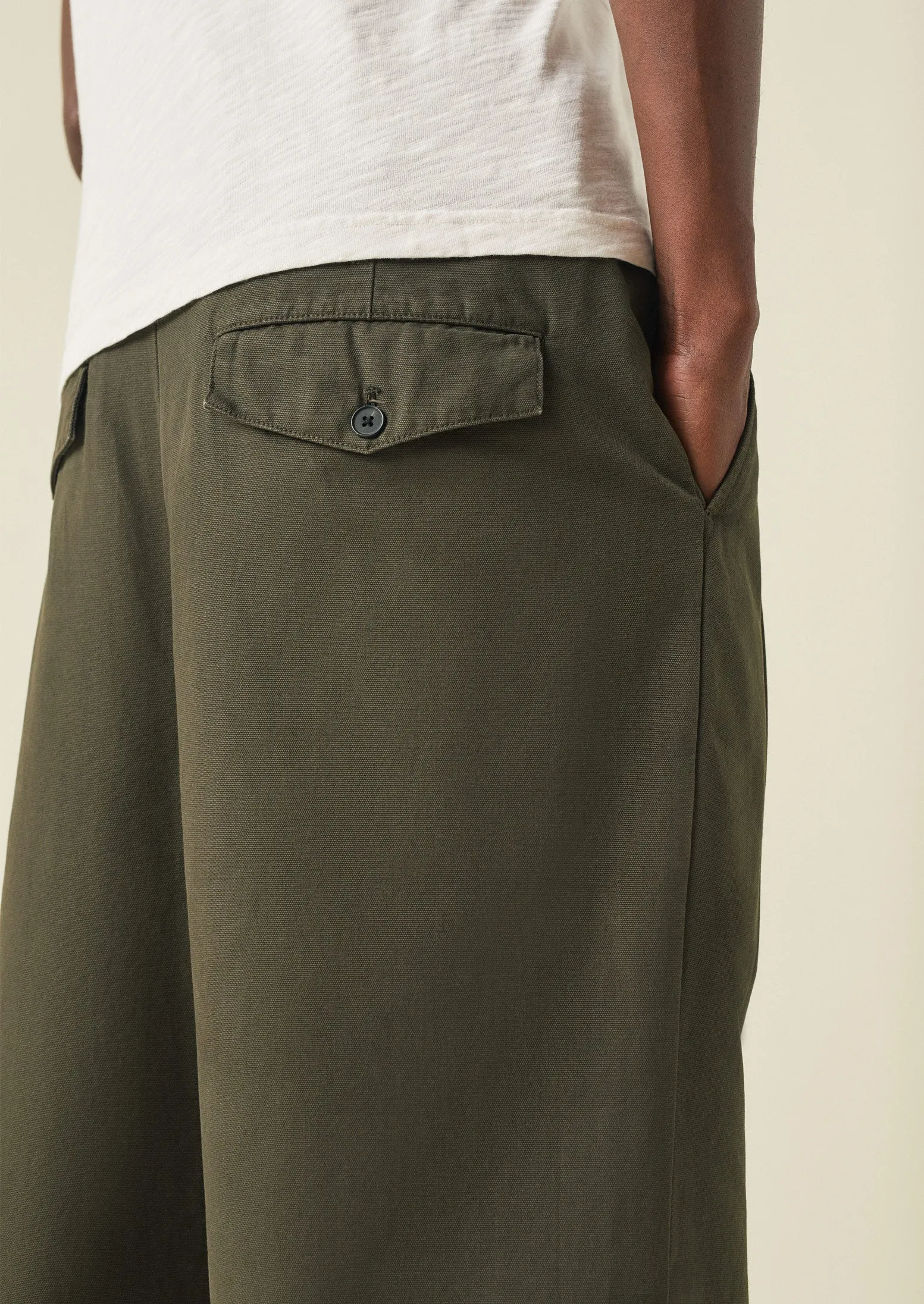 Bill Cotton Wide Leg Trousers | Dark Olive sold by TOAST product image thumbnail 5