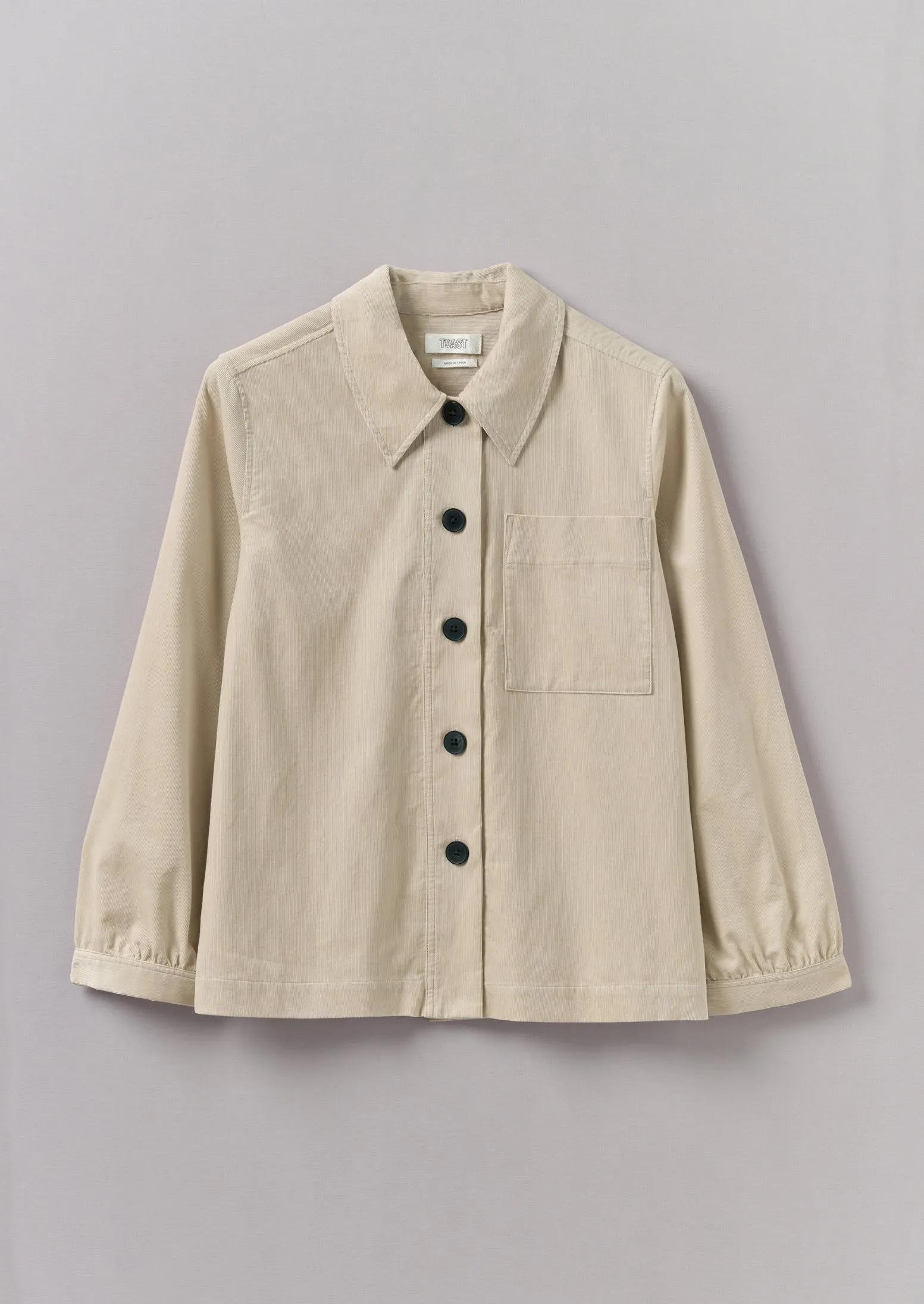 Baya Patch Pocket Organic Cord Shirt | Moonstone sold by TOAST