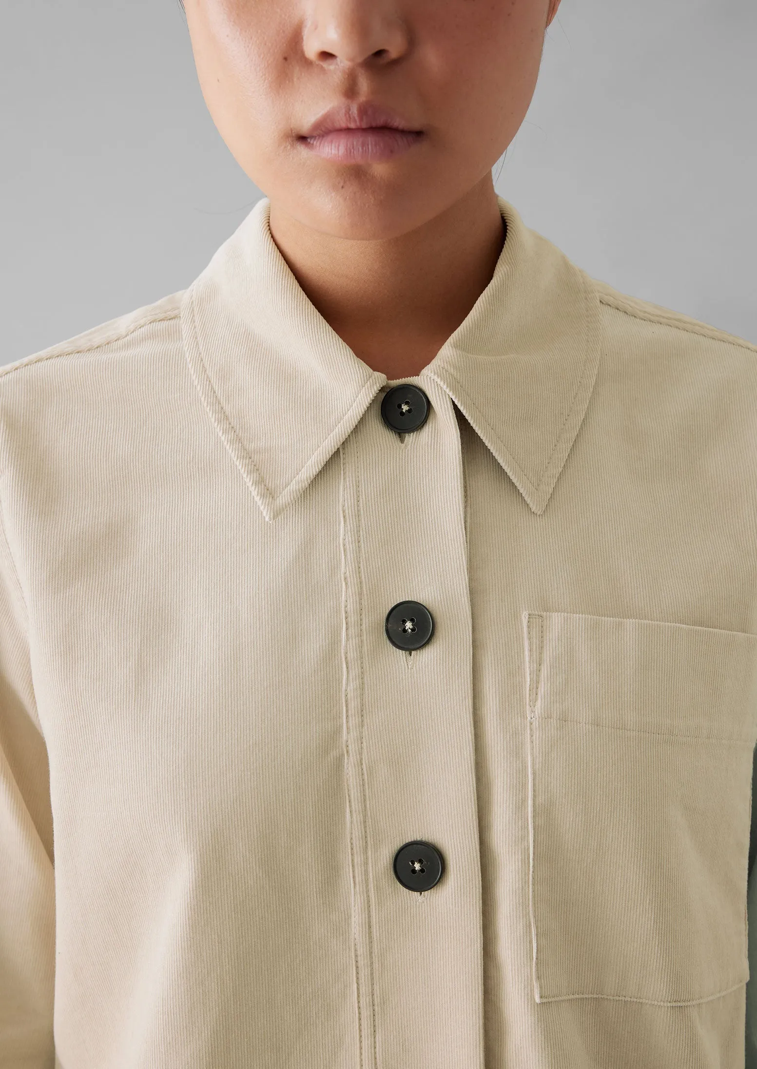 Baya Patch Pocket Organic Cord Shirt | Moonstone sold by TOAST product image thumbnail 5