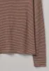 Scoop Neck Stripe Cotton Tee | Red Cedar/Pearl Blue sold by TOAST