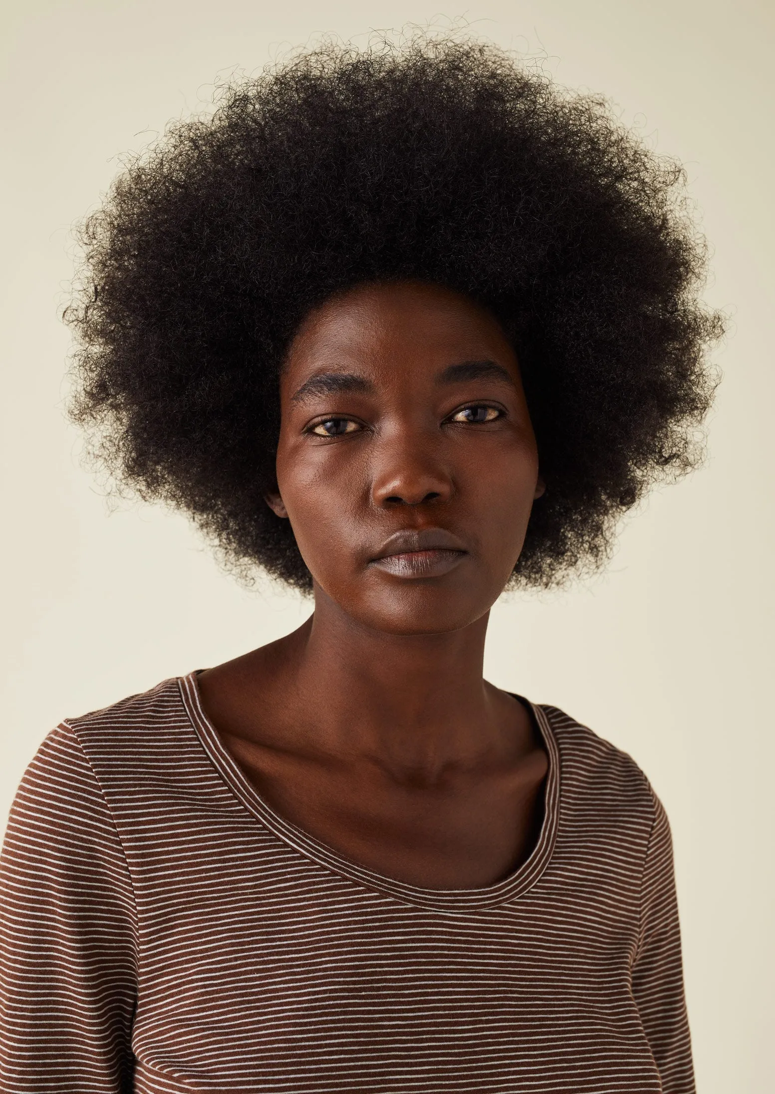 Scoop Neck Stripe Cotton Tee | Red Cedar/Pearl Blue sold by TOAST product image thumbnail 2