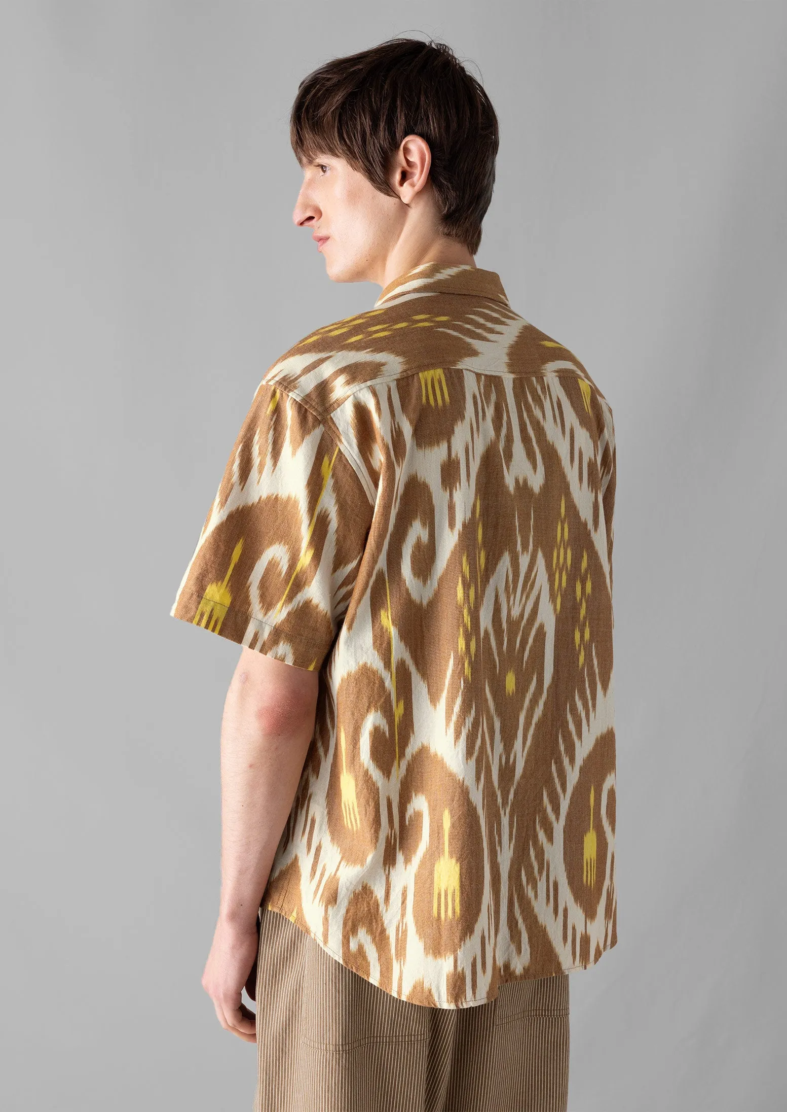 Dropped Shoulder Ikat Shirt | Brick sold by TOAST product image thumbnail 4