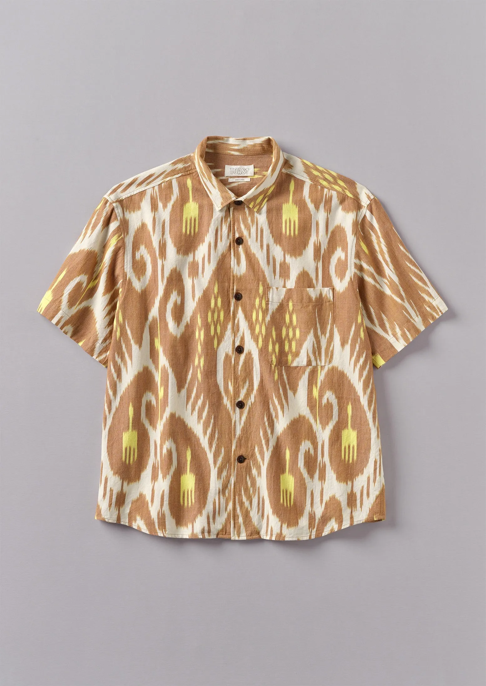 Dropped Shoulder Ikat Shirt | Brick sold by TOAST