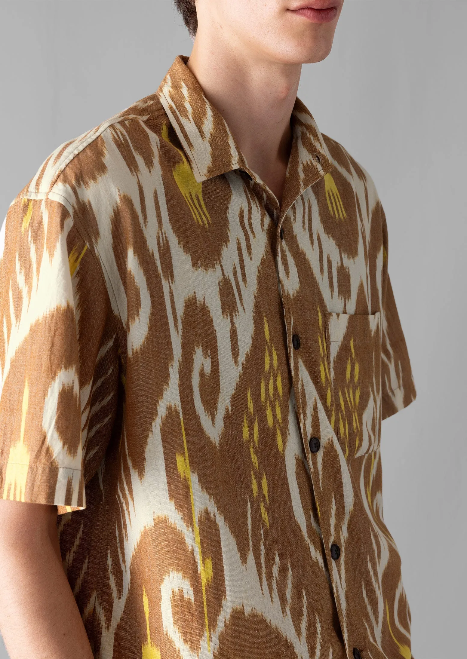 Dropped Shoulder Ikat Shirt | Brick sold by TOAST product image thumbnail 2
