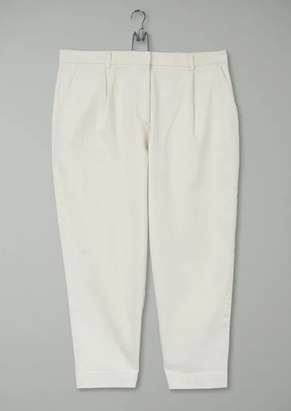 Reworn Pleat Front Trousers Size 18 (290) | Ecru sold by TOAST