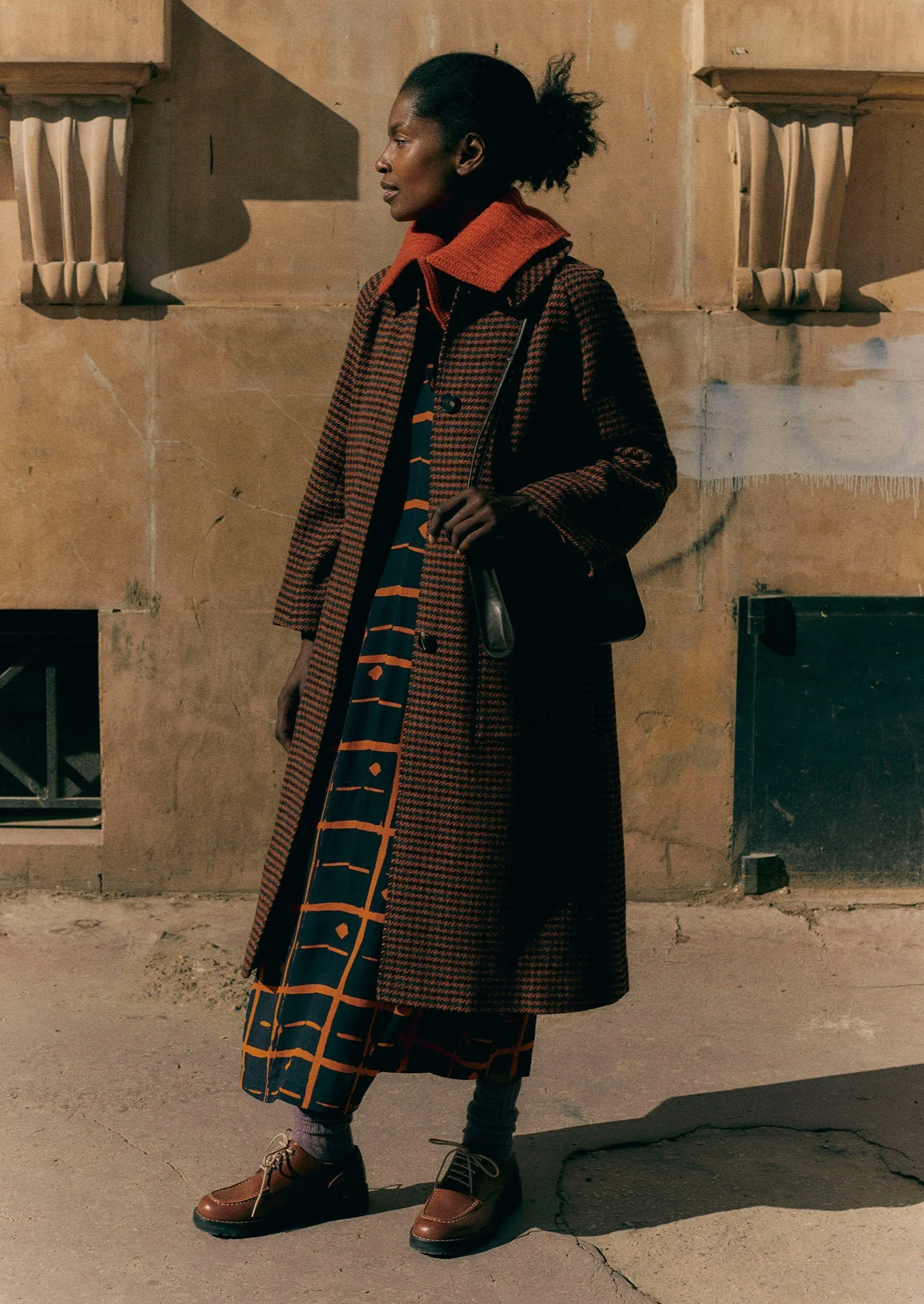 Ribbed Wool Cashmere Snood | Burnt Ember sold by TOAST product image thumbnail 3