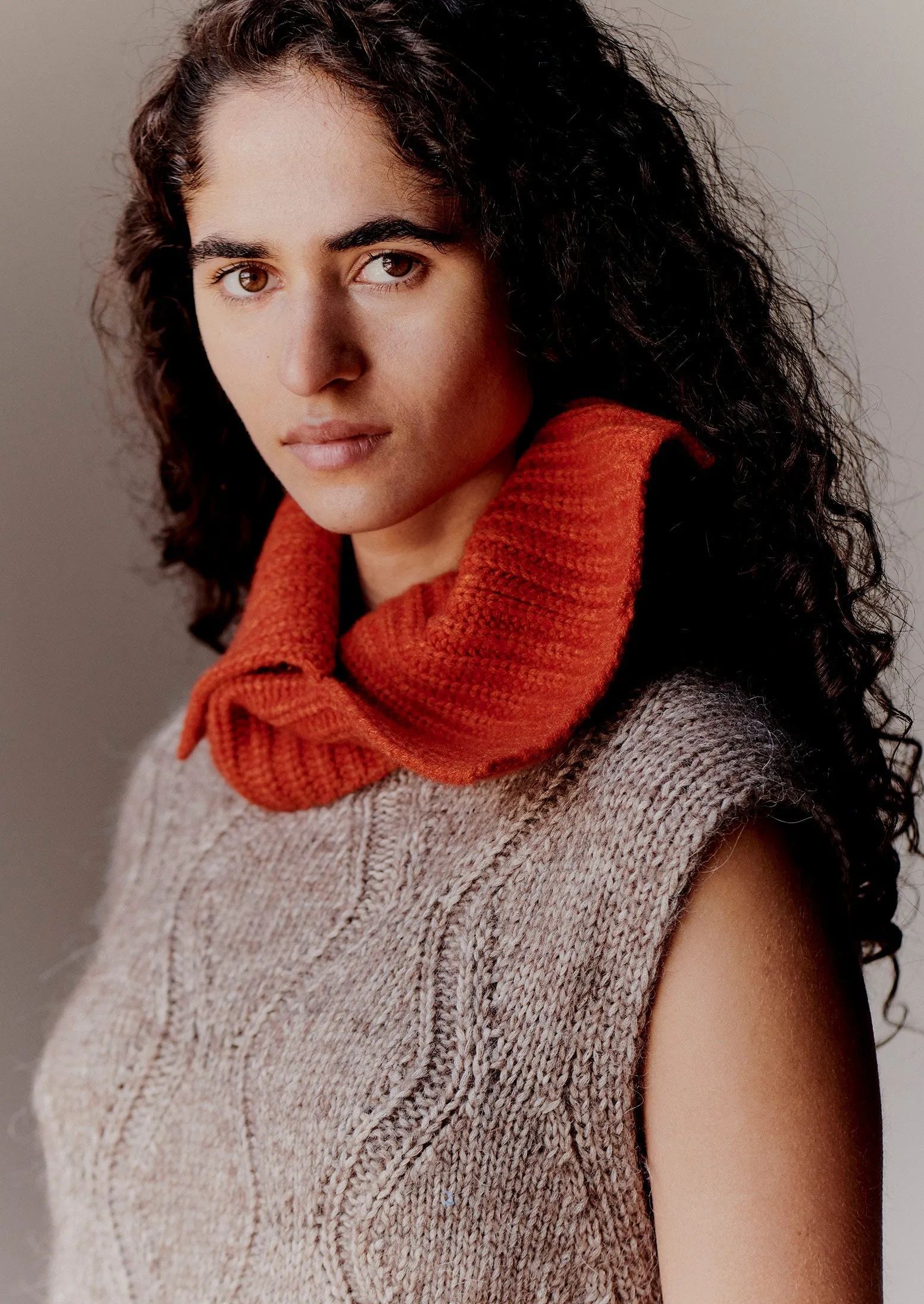 Ribbed Wool Cashmere Snood | Burnt Ember sold by TOAST product image thumbnail 4