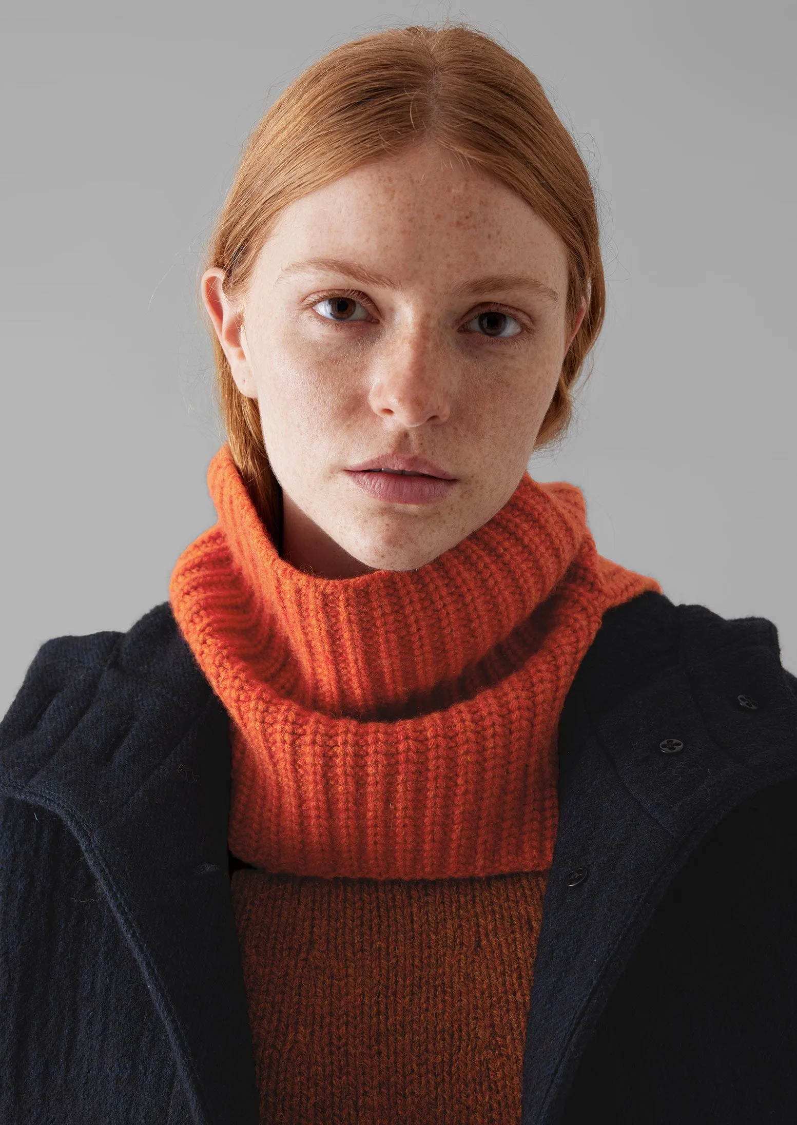 Ribbed Wool Cashmere Snood | Burnt Ember sold by TOAST product image thumbnail 5