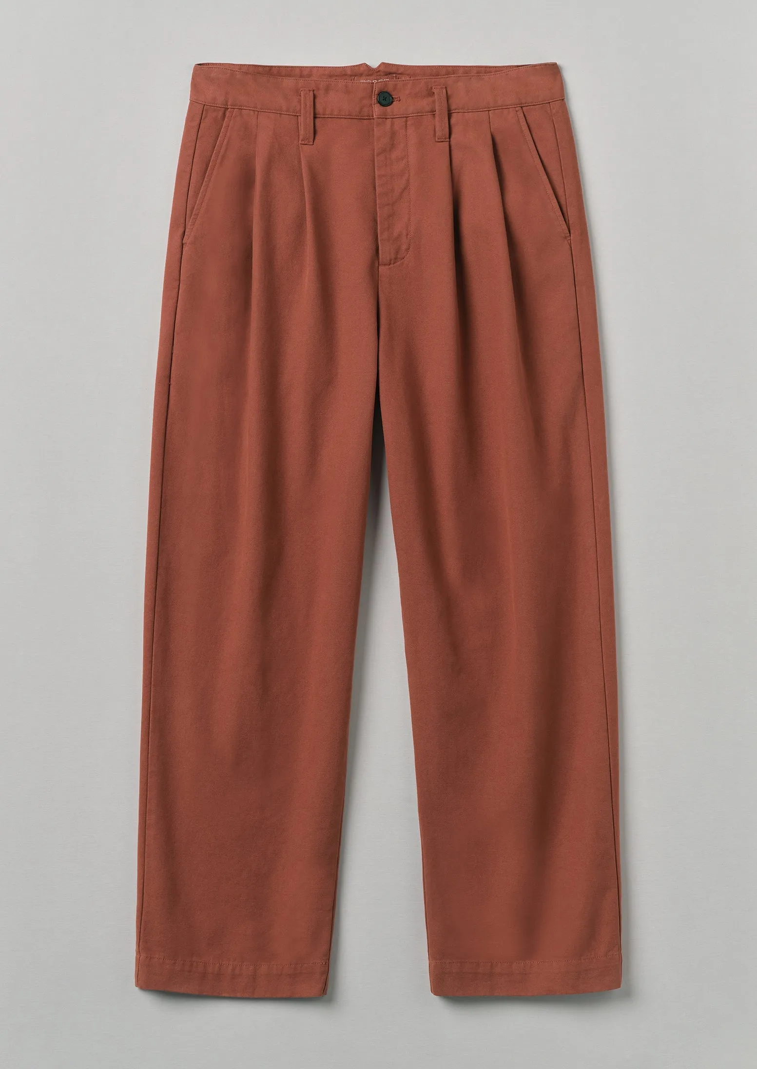 Bill Cotton Wide Leg Trousers | Red Granite sold by TOAST
