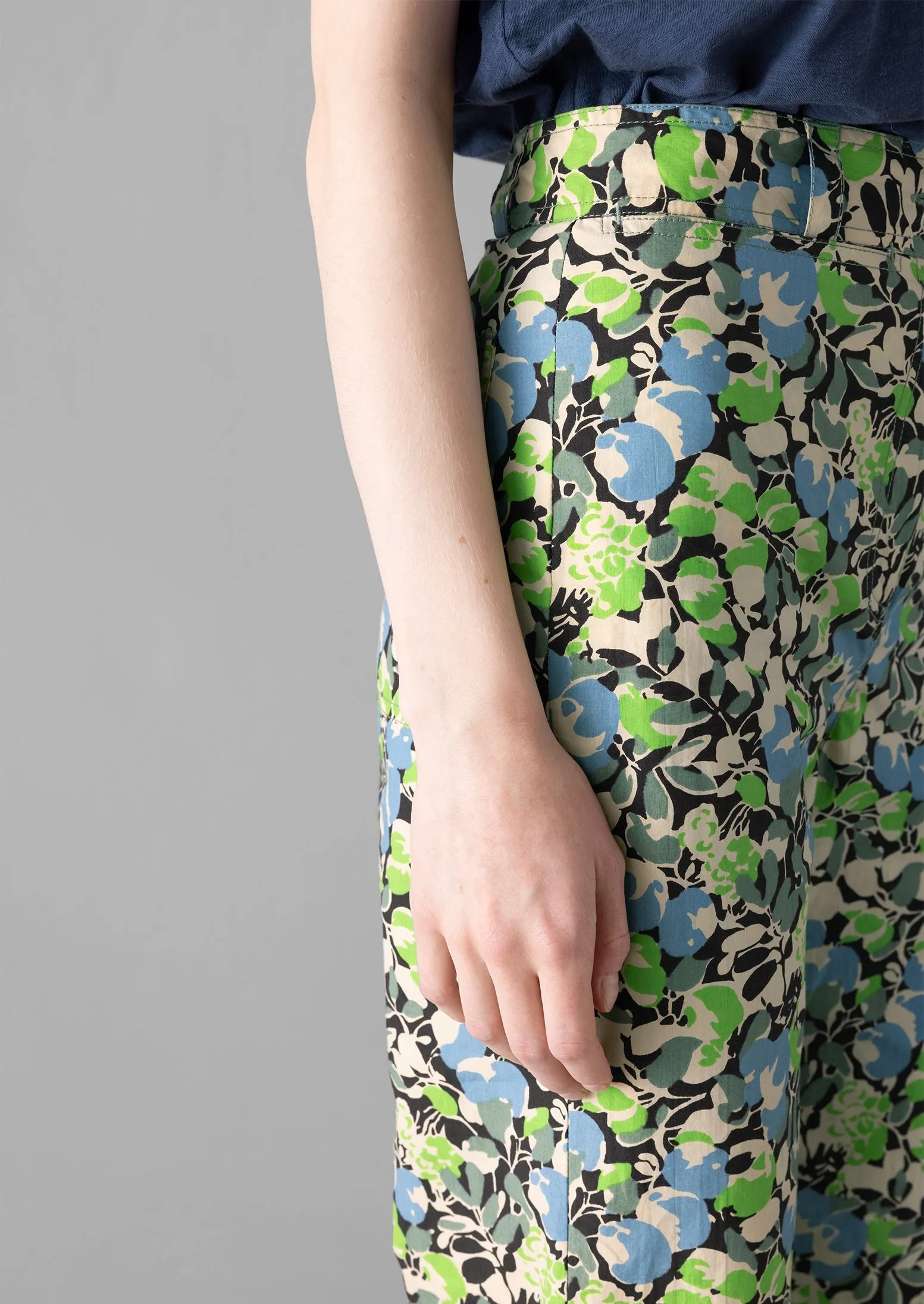 Hedgerow Print Kick Flare Trousers | Acid Green sold by TOAST product image thumbnail 5
