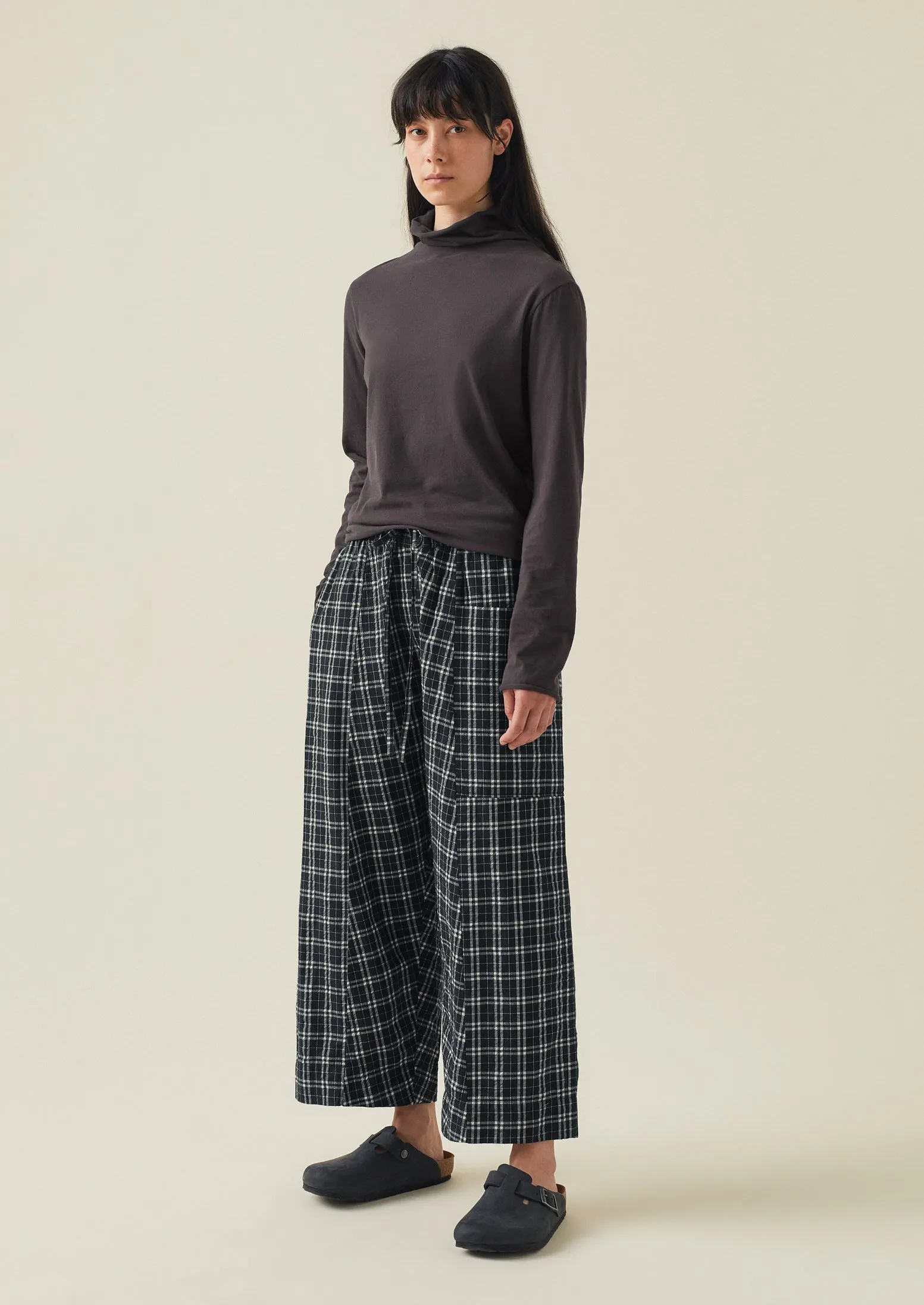 High Neck Soft Cotton Tee | Soft Charcoal sold by TOAST product image thumbnail 2
