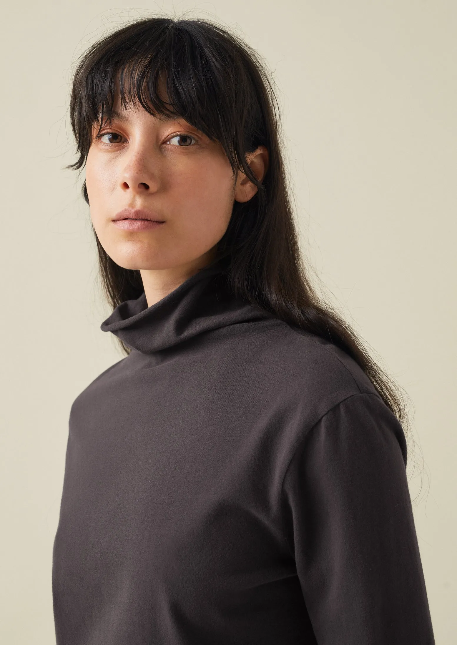 High Neck Soft Cotton Tee | Soft Charcoal sold by TOAST product image thumbnail 4