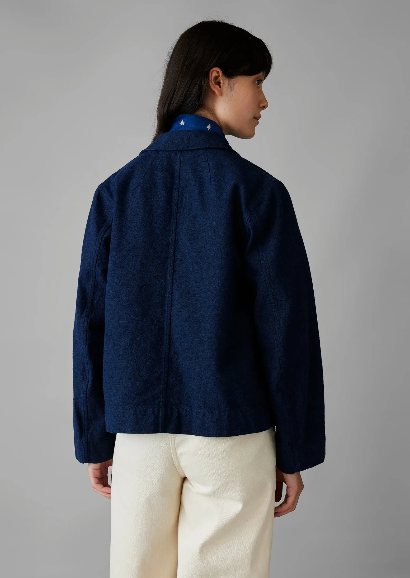 Boxy Hemp Cotton Canvas Jacket | Indigo sold by TOAST product image thumbnail 4