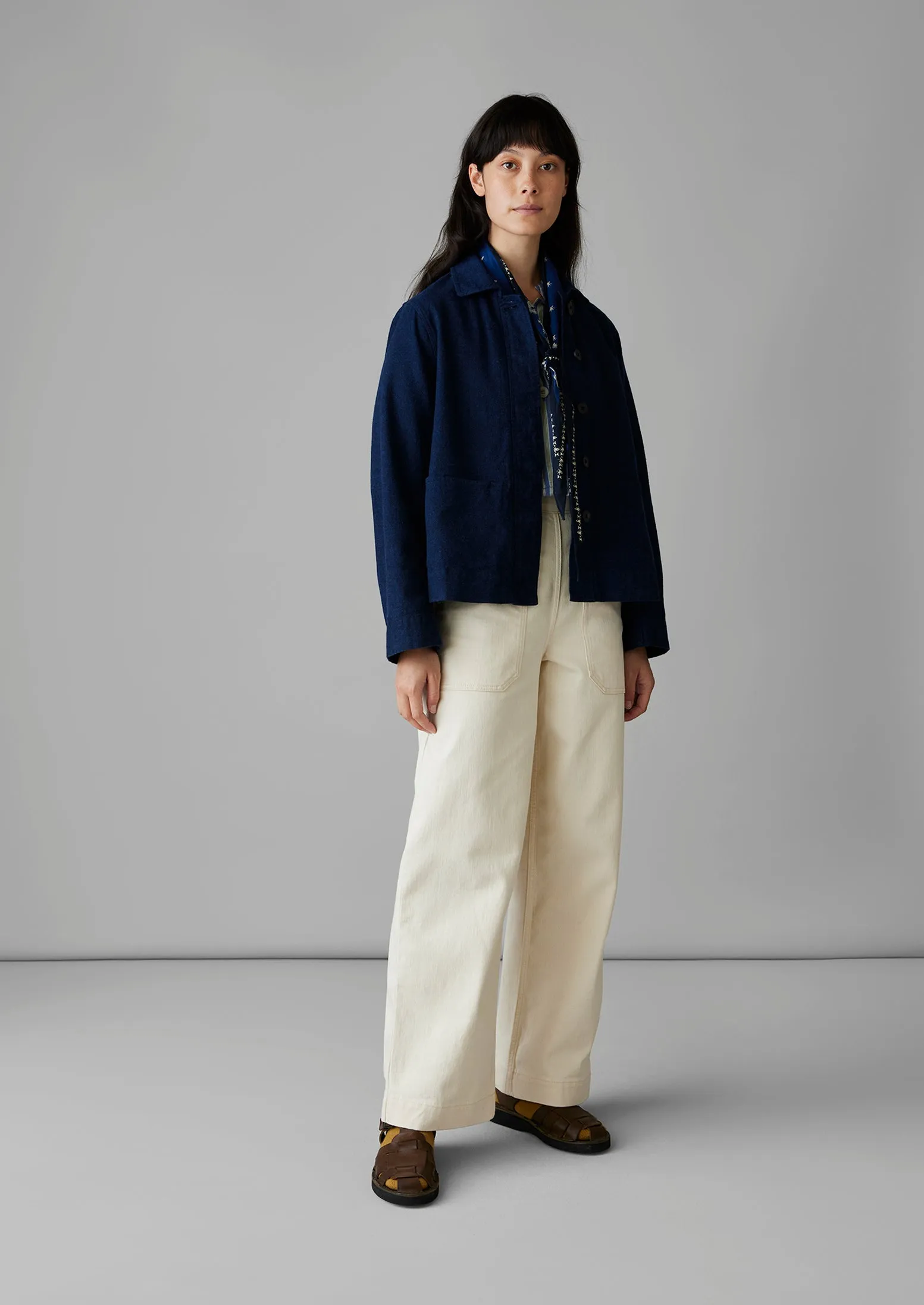 Boxy Hemp Cotton Canvas Jacket | Indigo sold by TOAST product image thumbnail 2