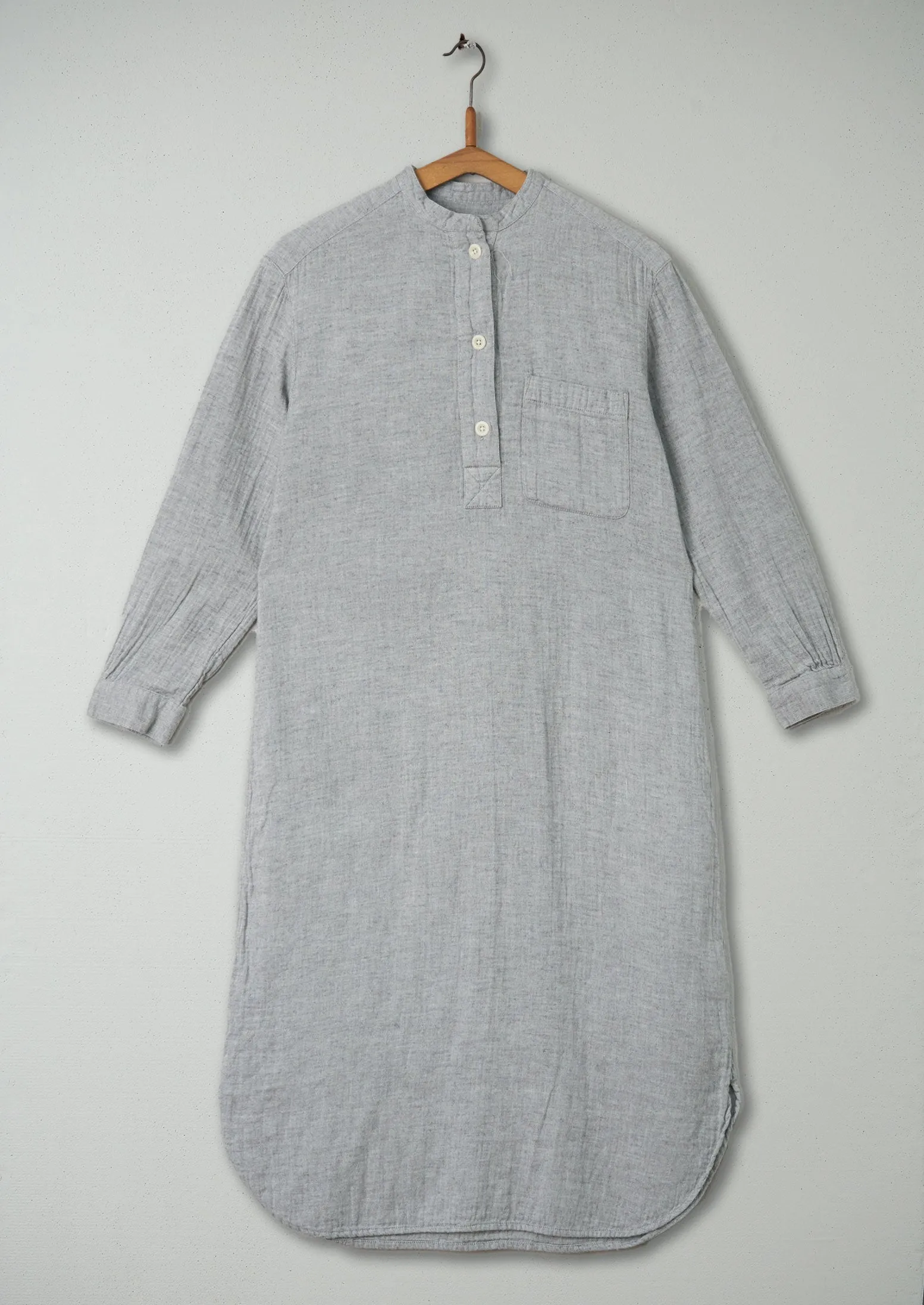 Reworn Cotton Nightie Size XS (028) | Grey Melange sold by TOAST