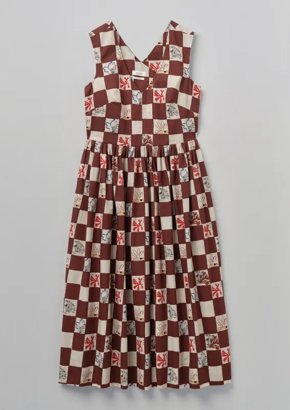 Coral Print Cotton Dress | Brown Ochre/Multi sold by TOAST