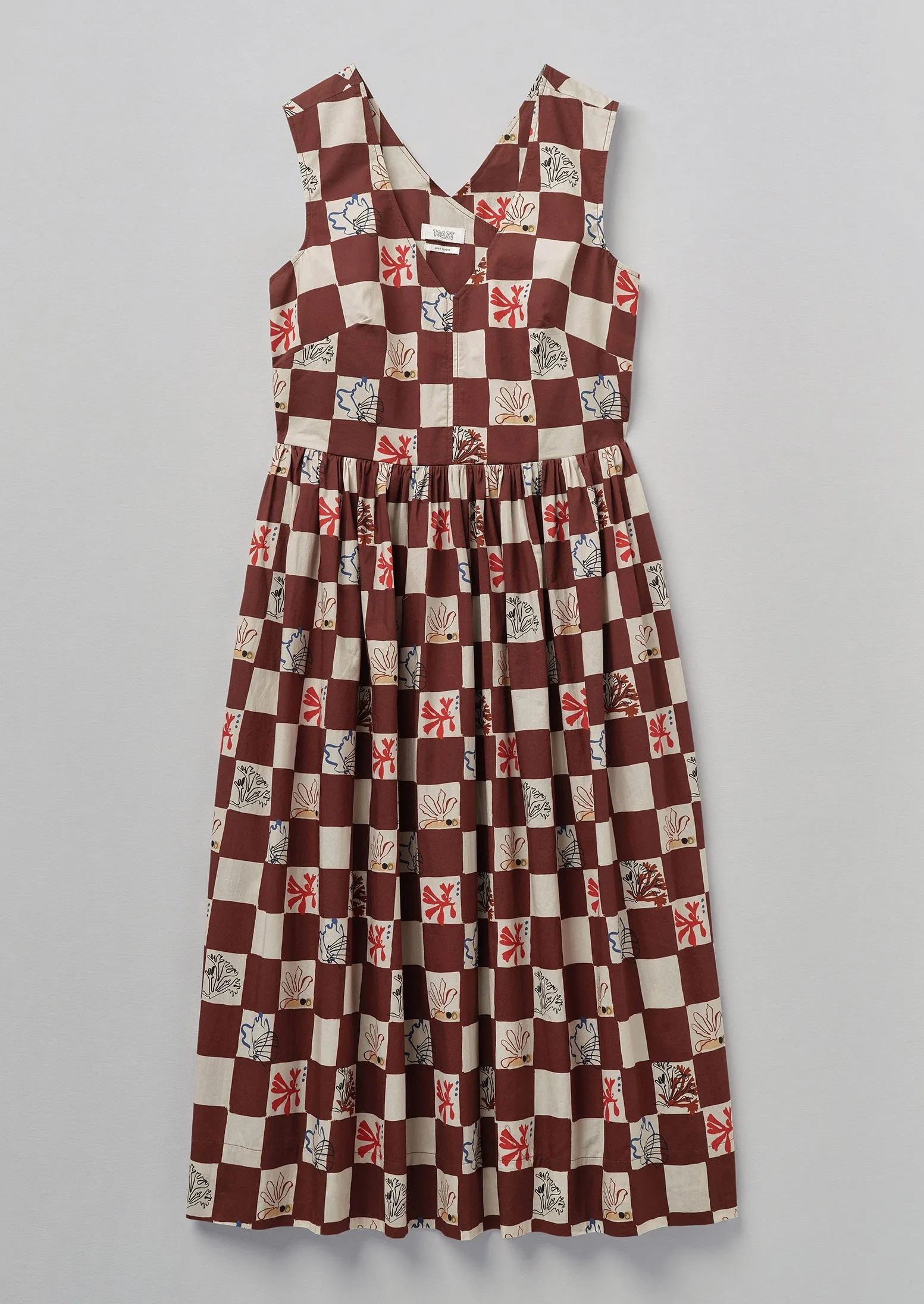 Coral Print Cotton Dress | Brown Ochre/Multi sold by TOAST