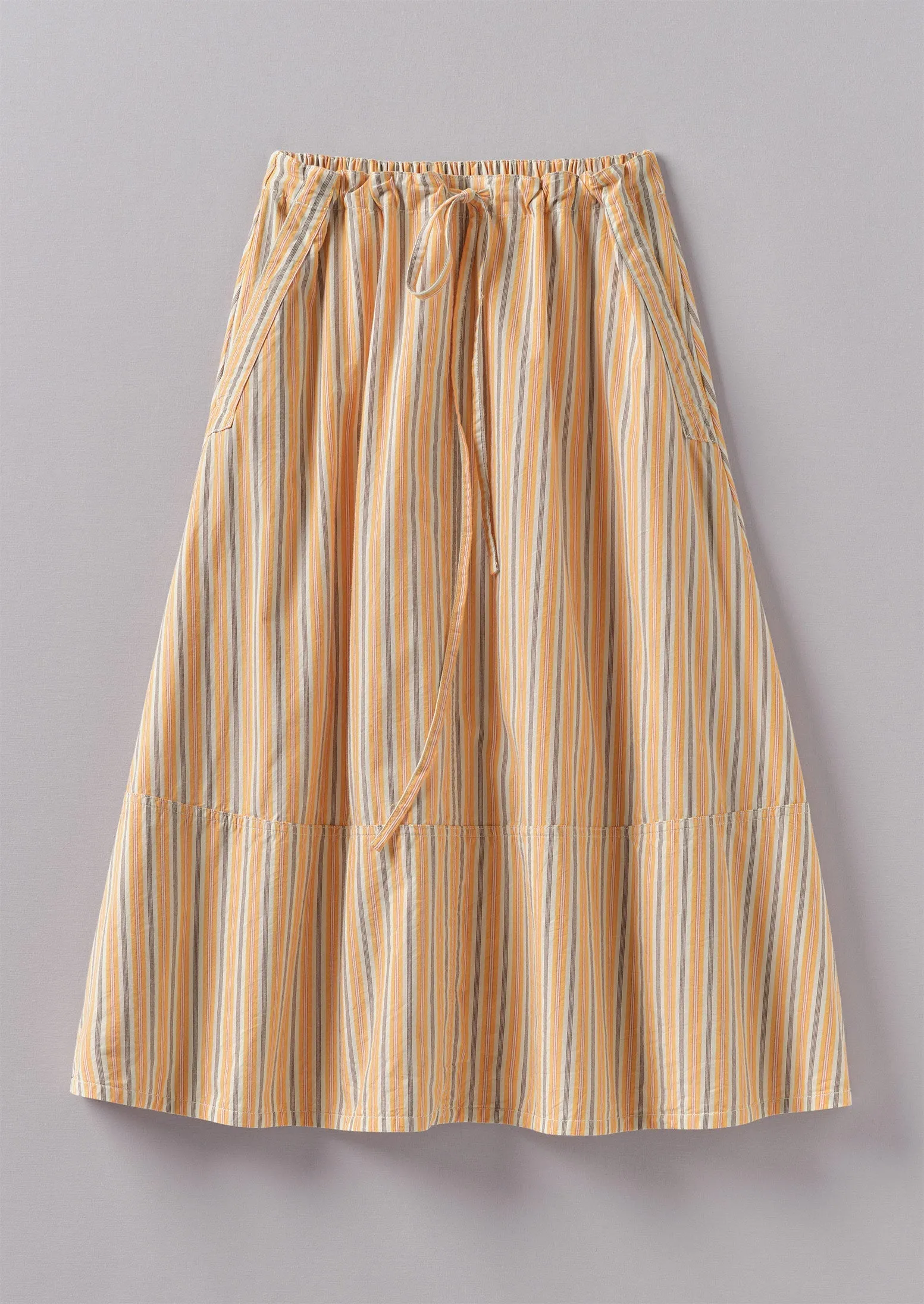 Drawstring Waist Raft Stripe Skirt | Redcurrant/Ecru sold by TOAST