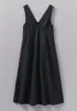 A Line Cotton Linen Twill Dress | Slate Navy sold by TOAST