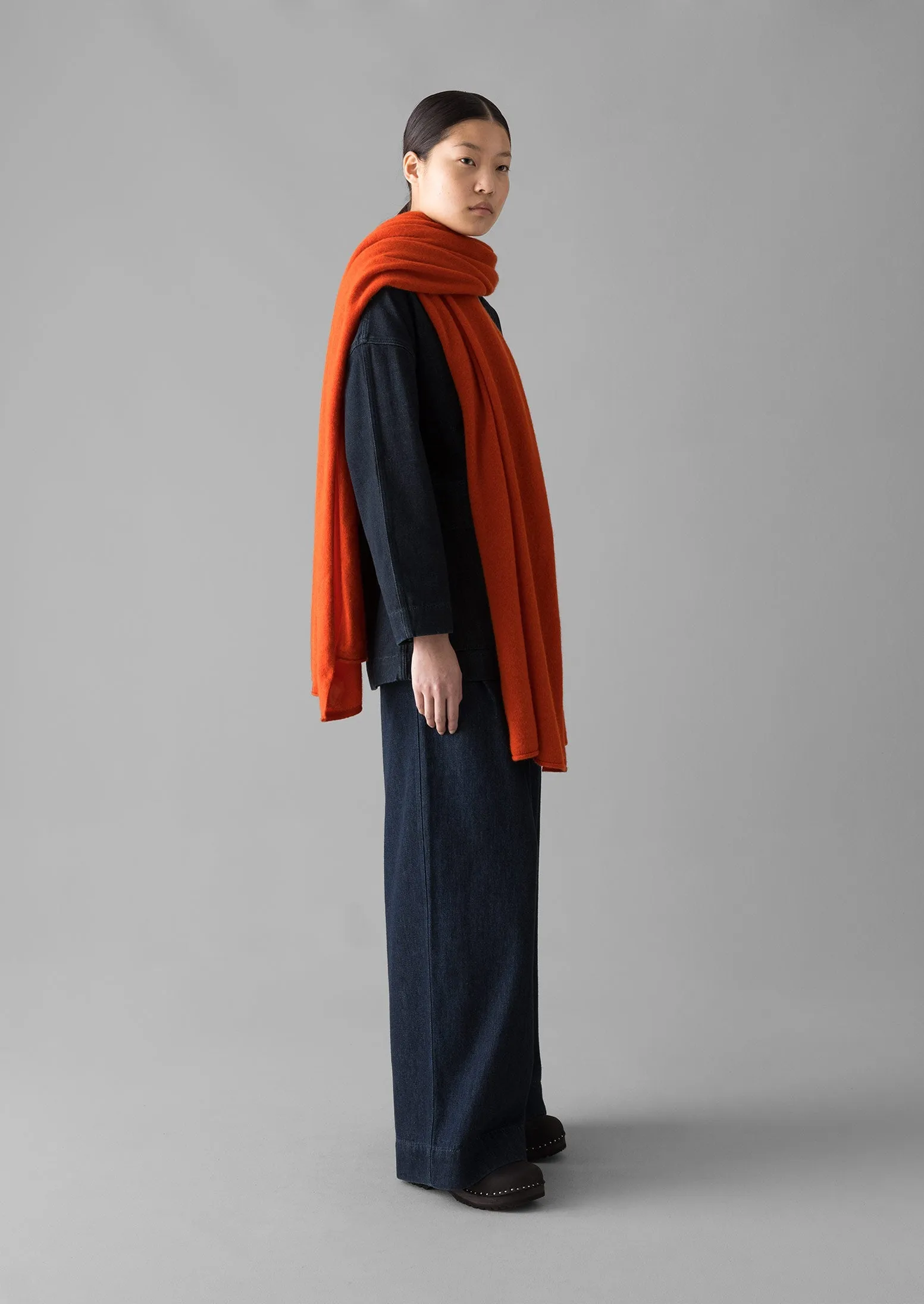 Cashmere Wool Wrap Scarf | Pumpkin sold by TOAST product image thumbnail 3