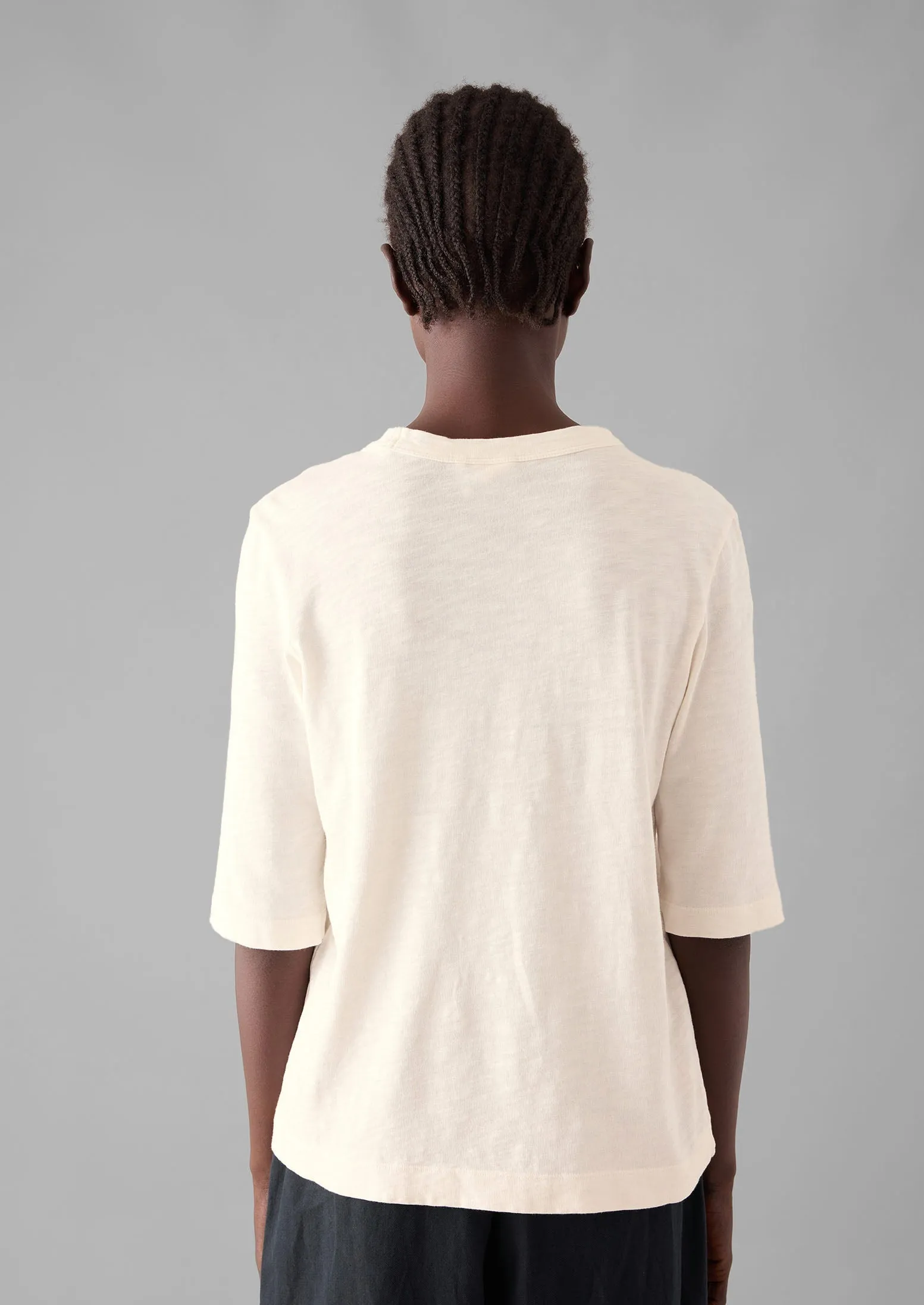 Cleo Garment Dyed Organic Cotton Tee | Chalk sold by TOAST product image thumbnail 4