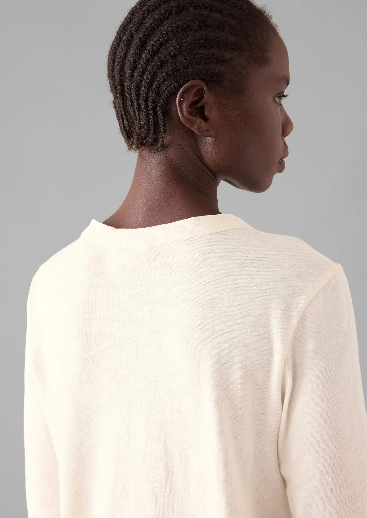 Cleo Garment Dyed Organic Cotton Tee | Chalk sold by TOAST product image thumbnail 3
