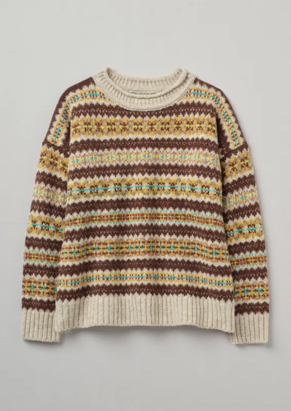 Shetland Fair Isle Sweater | Brown Multi sold by TOAST