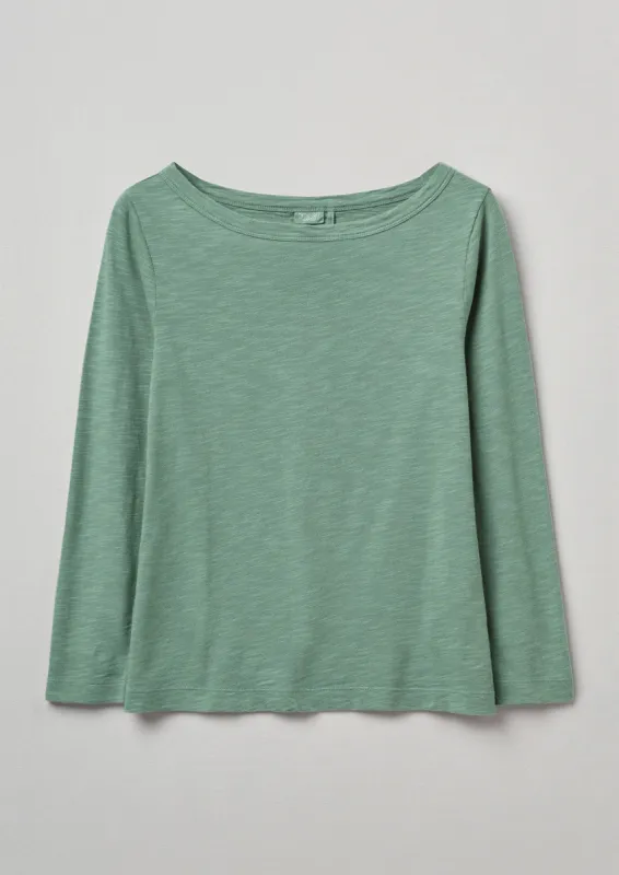 Lia Boat Neck Tee | Thorn Green sold by TOAST
