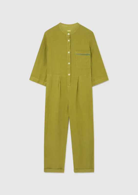 Renewed Garment Dyed Linen Jumpsuit Size S | Citrus Green sold by TOAST