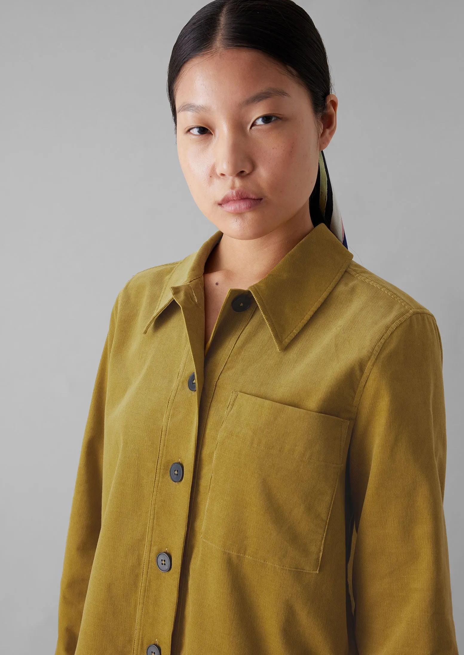 Baya Patch Pocket Organic Cord Shirt | Golden Olive sold by TOAST product image thumbnail 5