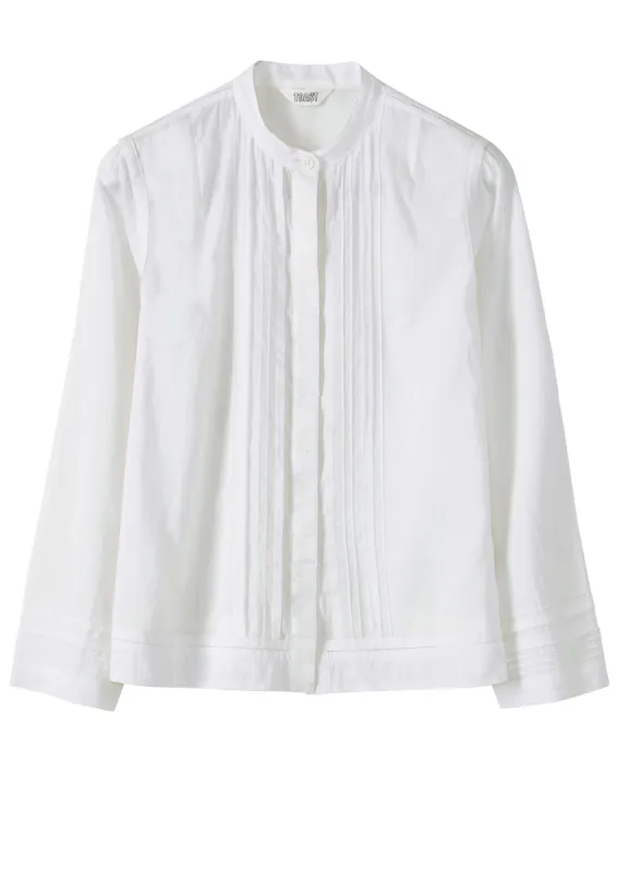 Pin Tuck Cotton Shirt | White sold by TOAST