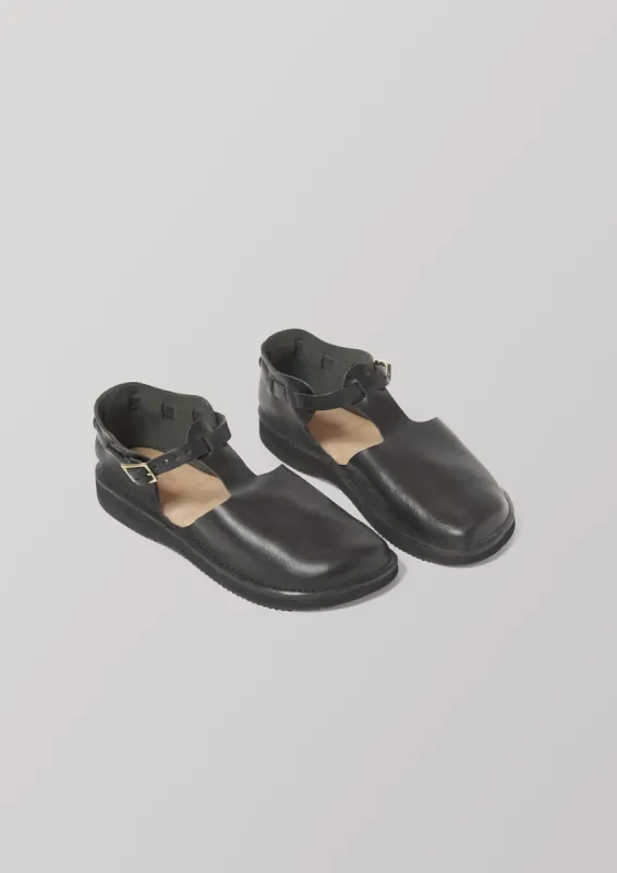 Aurora T Strap Leather Shoes | Black sold by TOAST