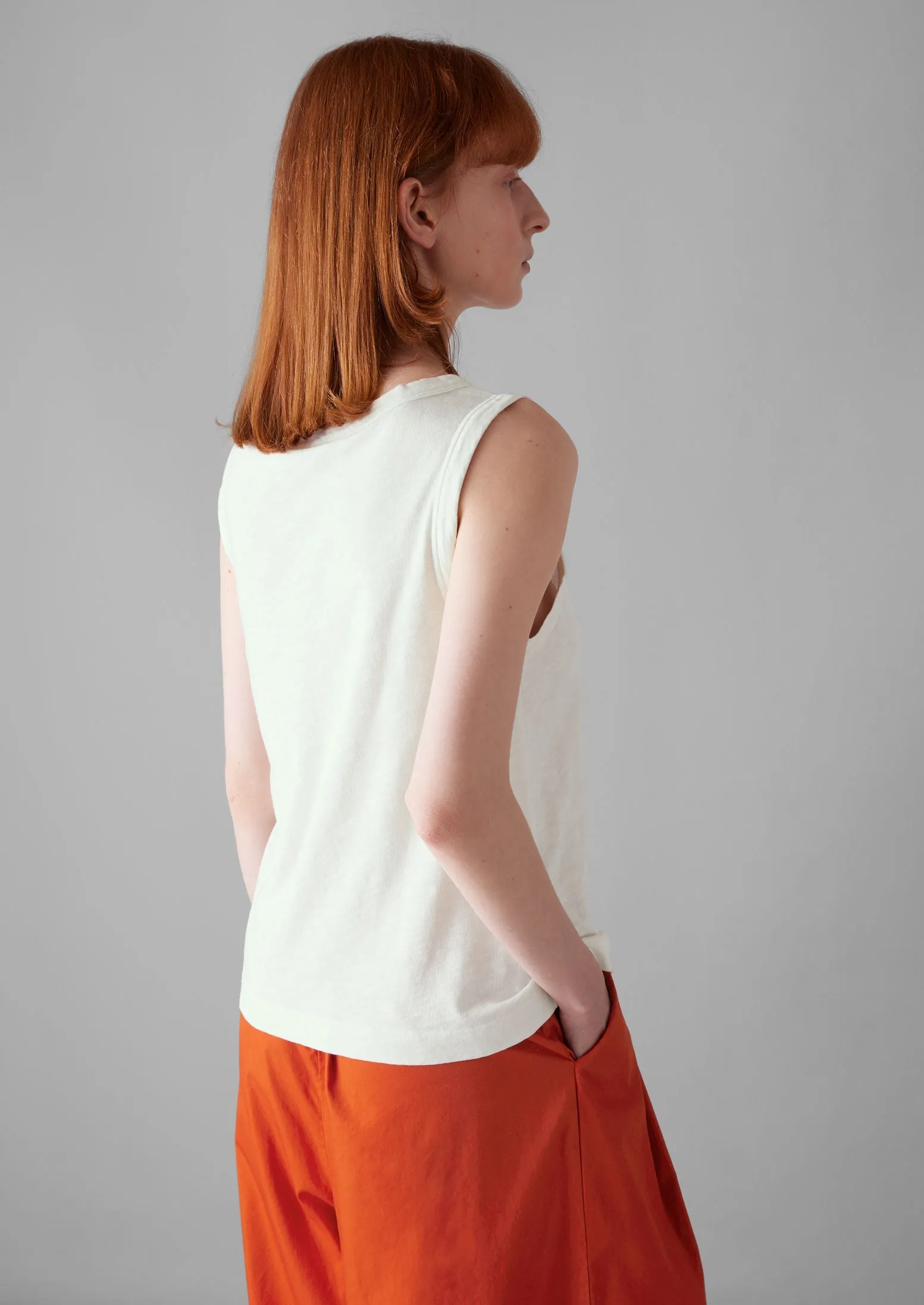 Garment Dyed Organic Cotton Tank Top | Chalk sold by TOAST product image thumbnail 4