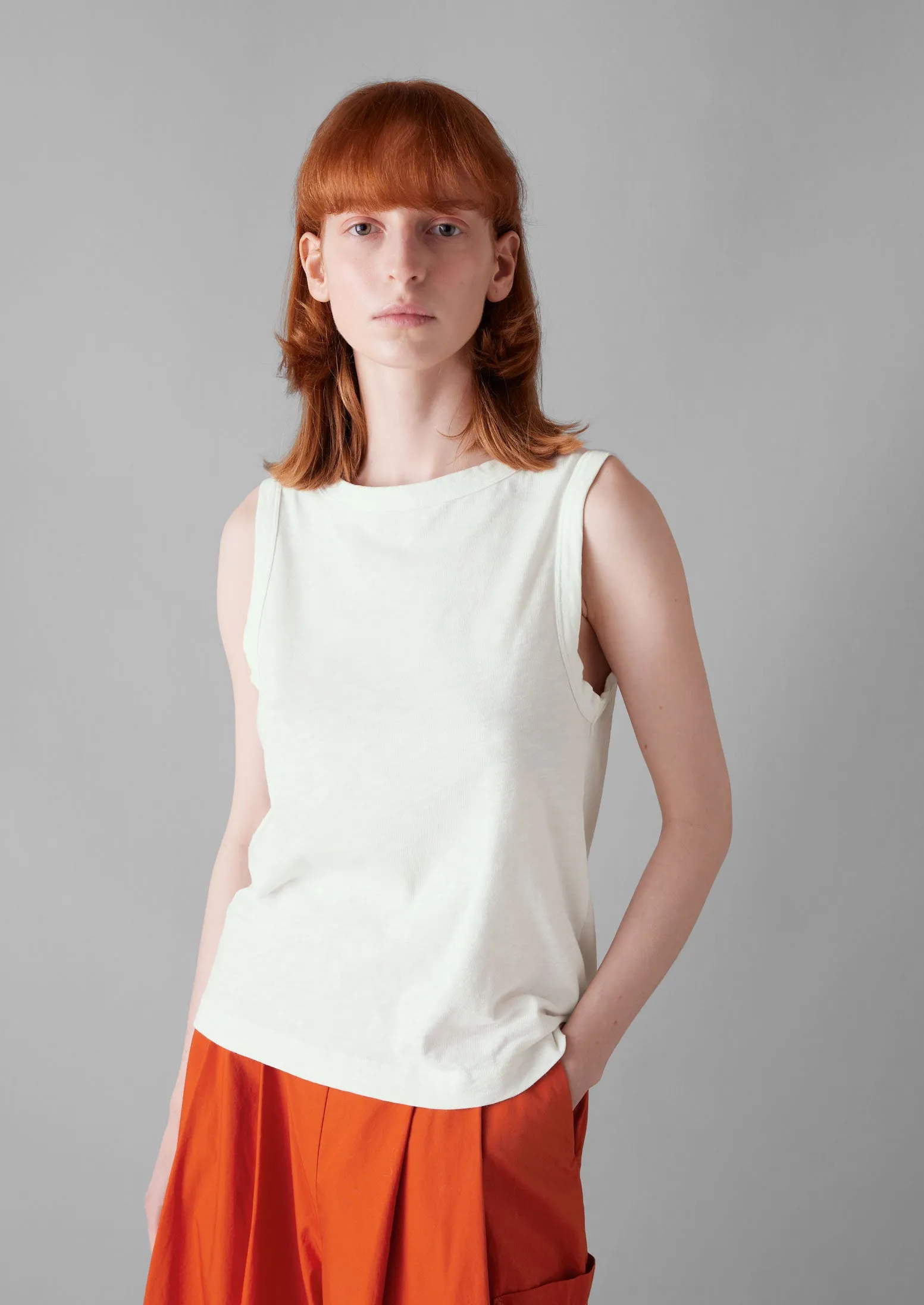 Garment Dyed Organic Cotton Tank Top | Chalk sold by TOAST product image thumbnail 3