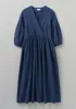 Cross Front Gingham Seersucker Dress | Navy sold by TOAST