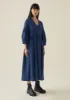 Cross Front Gingham Seersucker Dress | Navy sold by TOAST